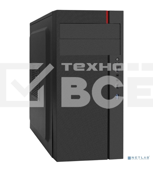 Компьютерный корпус Miditower ExeGate AA-440U-AA400 (ATX, AA400 8 см, 2*USB+1*USB3.0, аудио, черный)