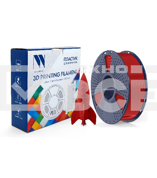 Филамент NVPRINT PLA High Speed Red для 3D печати диаметр 1.75мм  длина 330 метров  масса 1 кг