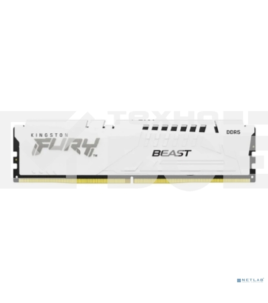 Оперативная память Kingston Fury Beast, DDR5, 16Gb (1x16Gb), 6000MHz, CL36, DIMM, с радиатором, белый