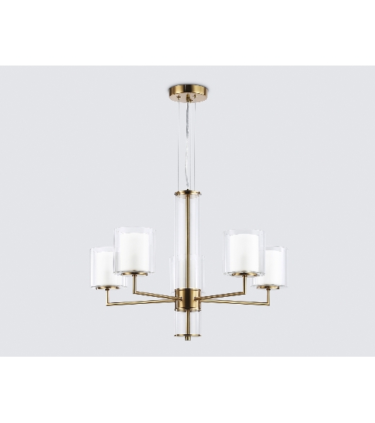 Люстра Ambrella light LH56011/5 BS/FR латунь/белый матовый E14*5 max 40W D640*1260