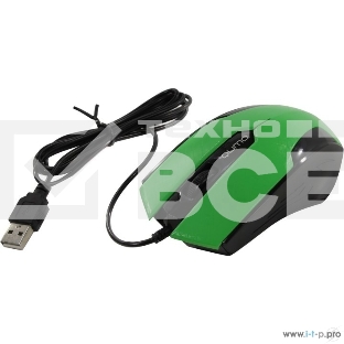 Мышь проводная Qumo Office M14 зеленый, 1000 dpi, USB, кнопки - 3