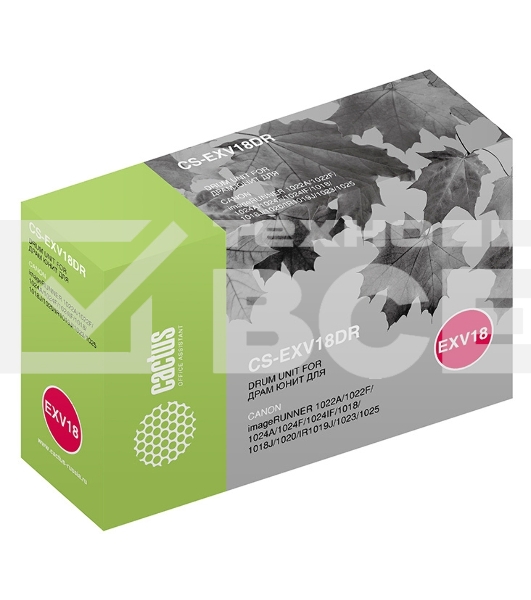 Картридж Cactus CS-EXV18DR черный (26900стр.) для Canon IR 1022A/1022F/1024A/1024F/1024IF/1018/1018J/1020/1019J/1023/1025