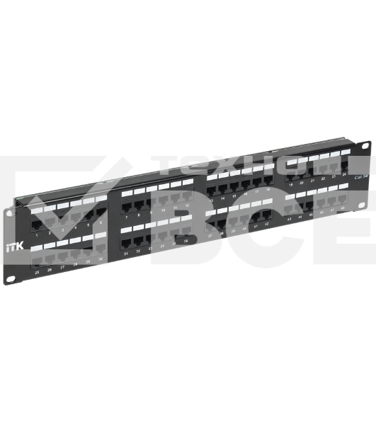 Патч-панель ITK 2U кат. 5Е UTP 48 портов (Dual) с каб. орг-м