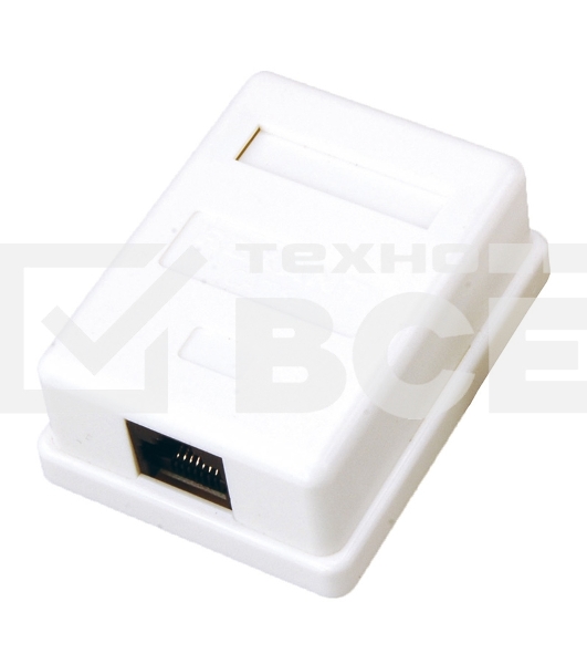 Розетка компьютерная 1-м ОП RJ45 CAT 5E бел. Rexant 03-0121