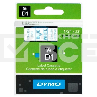 Картридж ленточный Dymo D1 S0720540 белый/синий для Dymo