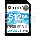 Флеш карта SD 512GB Kingston SDXC Class 10 UHS-I U3 V30 Canvas Go Plus 170MB/s, фото10