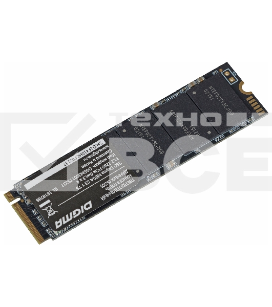 Накопитель SSD Digma Mega S3 DGSM3001TS33T, 1Tb, PCIe 3.0 x4, M.2 2280, NVMe, R/W 2130/1720