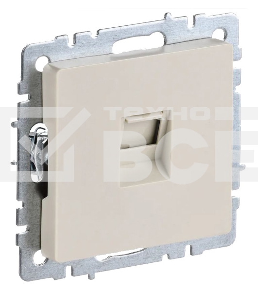Розетка компьютерная СП RJ45 кат.5E BRITE РК10-БрКр беж. IEK BR-K10-1-K10