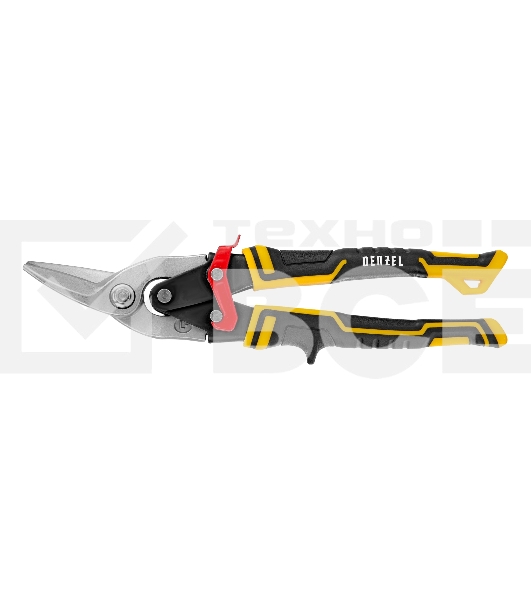 Ножницы по металлу Denzel 270 мм, прямой и левый рез,сталь-СrMo, трехкомп.рук-ки