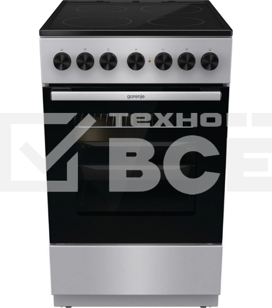 Плита электрическая Gorenje GEC5B41SG серый, конфорок 4 шт, духовка 62 л, 50 см x 85 см x 59.4 см