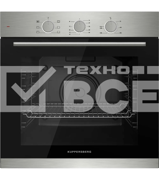Электрический духовой шкаф Kuppersberg HF 603 BX 60 см, 80 л, High-Tech, 6 режимов, паровая очистка, черный + нерж. сталь