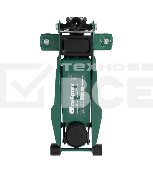 Домкрат гидравлический подкатной Сибртех, 3 т, 85-490 мм, быстрый подъем, низкий подхват, проф.