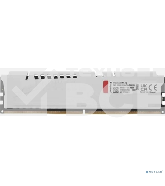 Оперативная память Kingston Fury Beast, DDR5, 16Gb (1x16Gb), 6000MHz, CL36, DIMM, с радиатором, белый