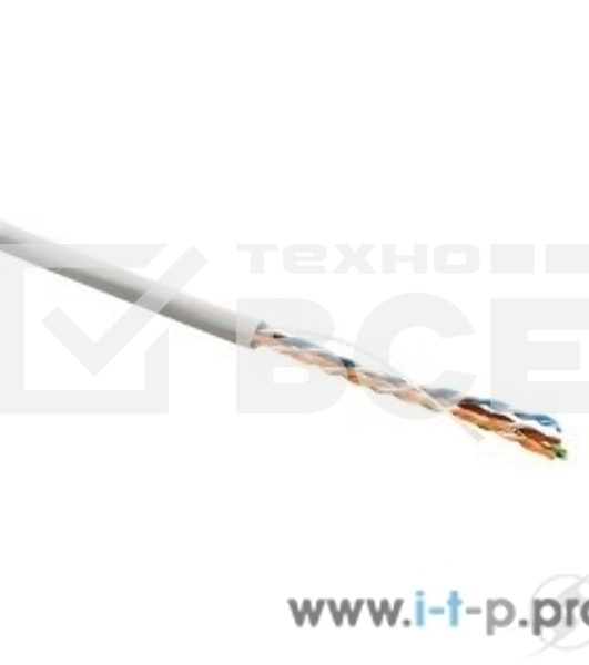 Кабель UTP (U/UTP), кат. 5e, 4 пары, (305 м), (24 AWG), одножильный (solid), серый, PVC