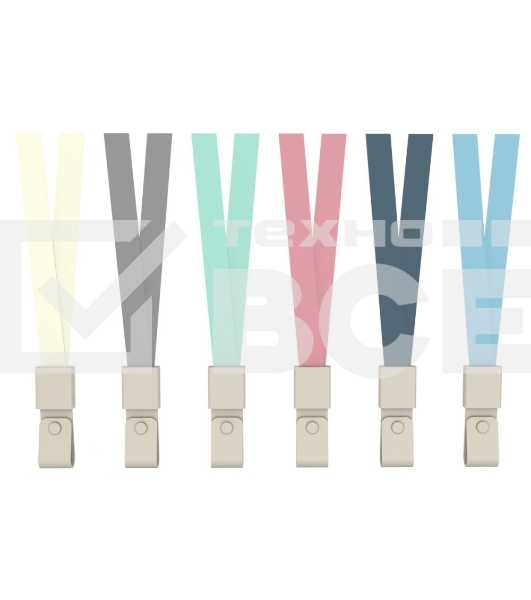 Шнур для пропуска Deli 8352blue 45х1см нейлон синий (упак.:12шт) пластиковый пакет