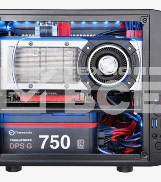 Компьютерный корпус Thermaltake Core V1  черный без БП miniITX 1x200mm 2xUSB3.0 audio bott PSU