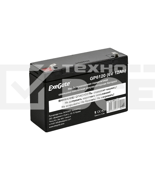 Батарея ExeGate GP6120 (6V 12Ah), клеммы F1