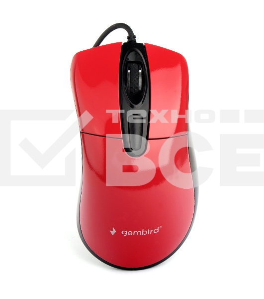 Мышь проводная Gembird MOP-415-R красный, 2400 dpi, USB, кнопки - 4