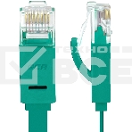Патч-корд Greenconnect плоский прямой PROF  20.0m UTP медь, кат.6, зеленый, позолоченные контакты, 30 AWG, Premium ethernet high speed 10 Гбит/с, RJ45, T568B (GCR-LNC625-20.0m), фото3