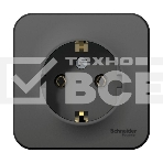 Розетка ОП BLANCA 16А 250В без шторок c заземл. изол. пласт. антрацит SchE BLNRA010116, фото 1