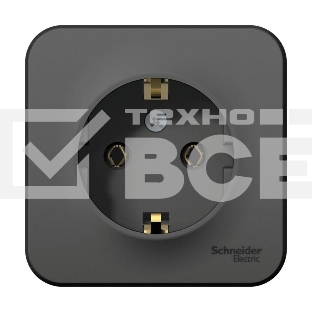 Розетка ОП BLANCA 16А 250В без шторок c заземл. изол. пласт. антрацит SchE BLNRA010116