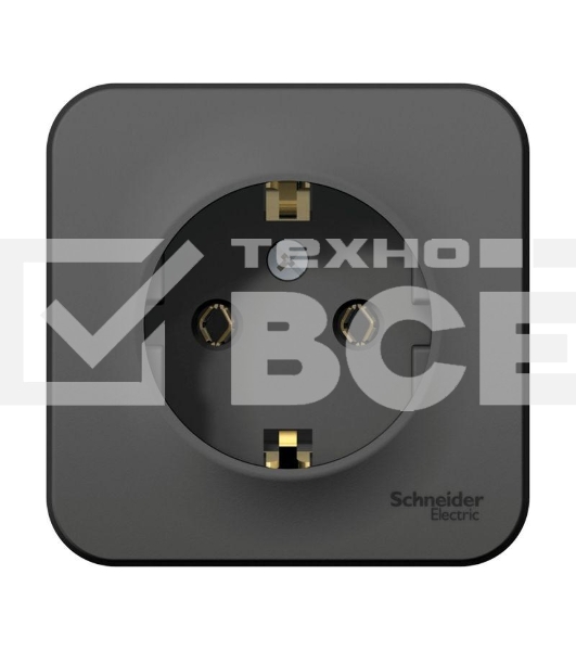 Розетка ОП BLANCA 16А 250В без шторок c заземл. изол. пласт. антрацит SchE BLNRA010116