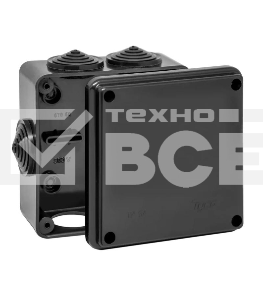 Коробка распределительная ОП 100х100х50мм УХЛ1 IP54 черн. Ruvinil 67050Ч