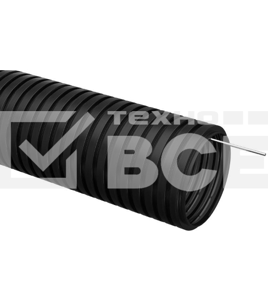 Труба гофрированная ПНД d25 мм с зондом черный (уп. 10 м) ИЭК CTG20-25-K02-010-1