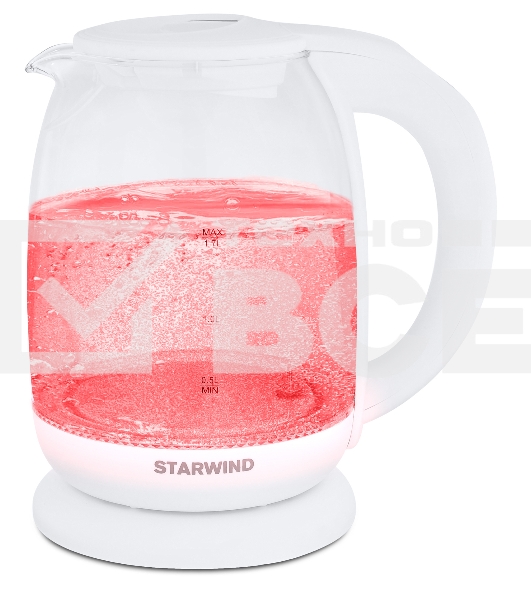 Чайник электрический Starwind SKG4215 1.7л. 2200Вт белый (корпус: стекло)