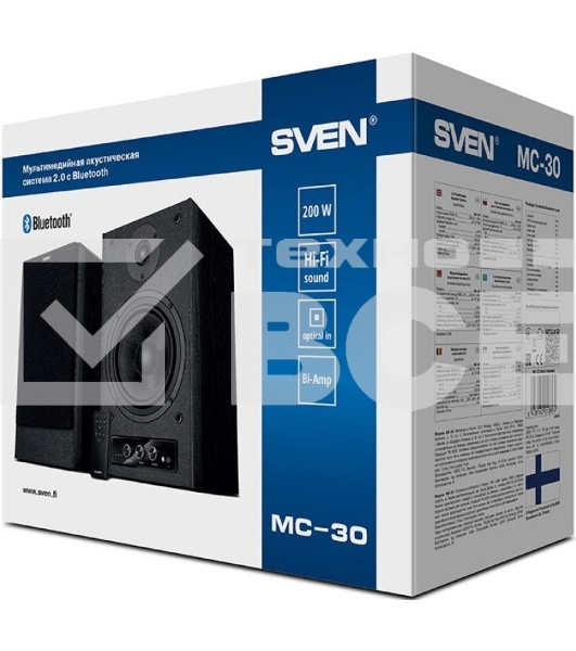 Колонки SVEN АС MC-30, черный (200 Вт, Bluetooth, пульт, Optical)
