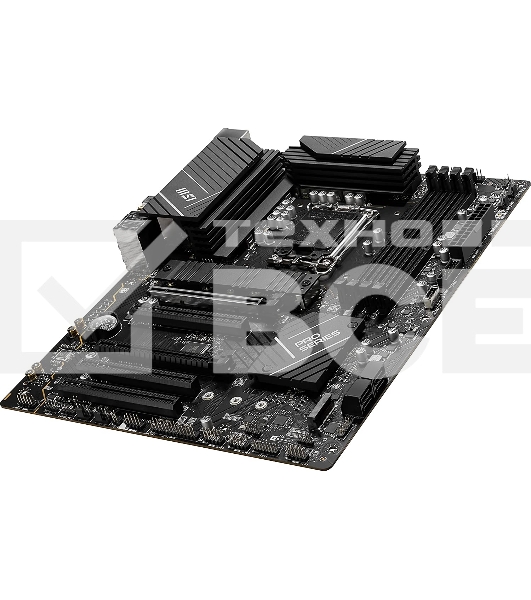 Материнская плата MSI PRO B760-P WIFI DDR4, LGA 1700, Intel B760, 4xDDR4, 4xSATA, 2xM.2, 1xPCIe 4.0 x16, 1xPCIe 4.0 x4, 3xPCIe 3.0 x1, 1xHDMI, 1xDP, 1xRJ45 2.5Gb, Wi-Fi 6E, Bluetooth 5.3, 1xUSB-C 3.2 Gen 2, 2xUSB-A 3.2 Gen 2, 4xUSB-A 2.0, 5x3.5мм, TOSLINK
