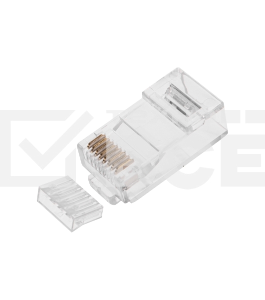 Разъем Rexant RJ-45(8P8C) под витую пару, UTP, CAT 6, с вставкой (50шт)