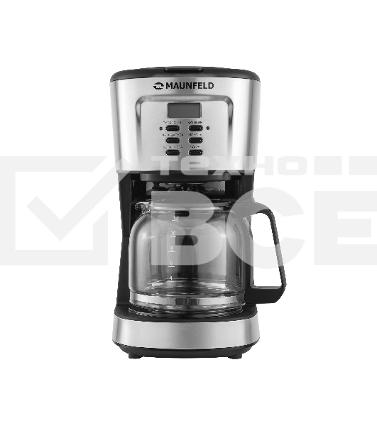 Кофеварка капельная Maunfeld MF-722S серебристый/черный, исп. кофе - молотый, 1.5 л, 900 Вт.