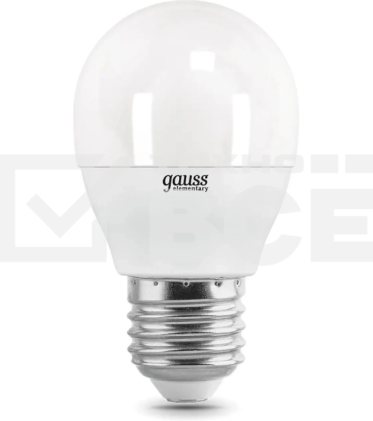 Светодиодная лампа GAUSS 53210 LED Elementary Шар 10W E27 880lm 3000K 1/10/100 0
