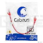 Шнур комм. Cabeus, Cat.5e, неэкр., U/UTP, RJ45/RJ45, PVC, AWG24, 0.3м, красный, фото2