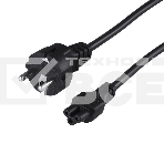 Шнур сетевой Rexant евровилка–евроразъем С5, кабель 3x0,5мм², 1,8м, для питания ноутбука (пакет ПВХ), фото 1