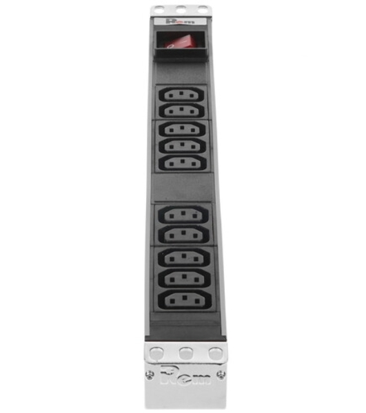 Блок розеток Rem-10 без шнура с фил. и инд., 10 IEC 60320 C13, вход IEC 60320 C14, 10A, алюм., 19' (R-10-10C13-FI-440-Z)