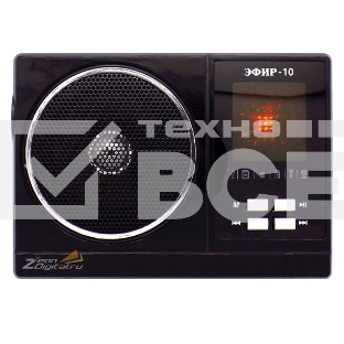 Радиоприемник Сигнал Эфир-10, черный, бат.2хR20 (не в компл.), 220V, USB, SD, micro-SD, 2 светод.фонар.
