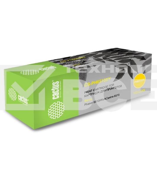 Картридж лазерный Cactus CS-PH6510Y (106R03487) желтый (2400 стр.) для Xerox Phaser 6510DN/WC 6515DN