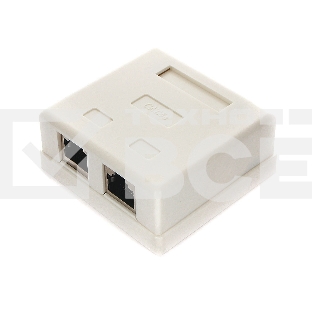 Монтажное оборудование Розетка GEMBIRD NAS214 RJ-45 кат.STP 5e внешняя экранированная 2 порта, 110&Krone
