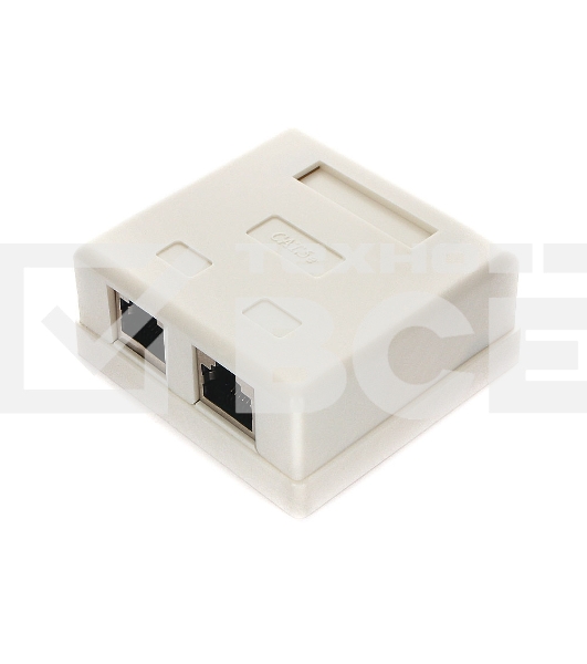 Монтажное оборудование Розетка GEMBIRD NAS214 RJ-45 кат.STP 5e внешняя экранированная 2 порта, 110&Krone
