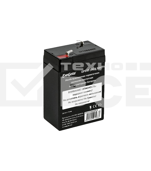 Батарея ExeGate GP645 (6V 4.5Ah), клеммы F1