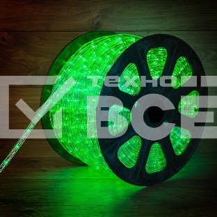 Дюралайт LED, постоянное свечение (2W) - зеленый, 30 LED/м, бухта 100м