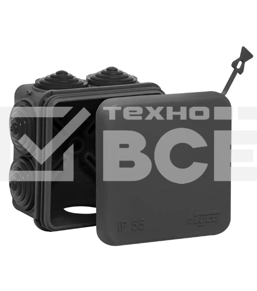 Коробка распределительная ОП 70х70х40мм УХЛ1 IP55 черный Ruvinil 67030Ч