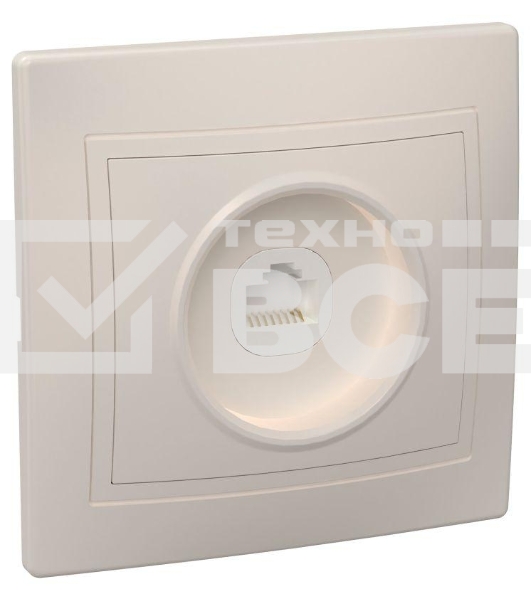 Розетка компьютерная 1-м СП Кварта РК10-ККм IP20 крем. ИЭК EKK10-K33-DM