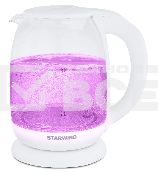 Чайник электрический Starwind SKG4215 1.7л. 2200Вт белый (корпус: стекло)