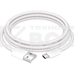 Кабель 1.5m MicroUSB, бело-розовый, белые коннекторы, быстрая зарядка, 28/24 AWG, GCR-54451