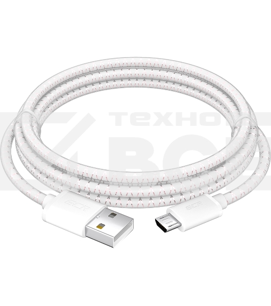 Кабель 1.5m MicroUSB, бело-розовый, белые коннекторы, быстрая зарядка, 28/24 AWG, GCR-54451