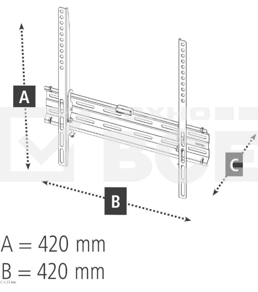 Кронштейн для телевизора Hama 00220809 черный 32