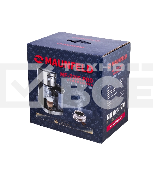 Кофеварка рожковая Maunfeld MF-720S PRO нержавеющая сталь, исп. кофе - молотый/чалды, 1.2 л, 1470 Вт, 15 Бар.